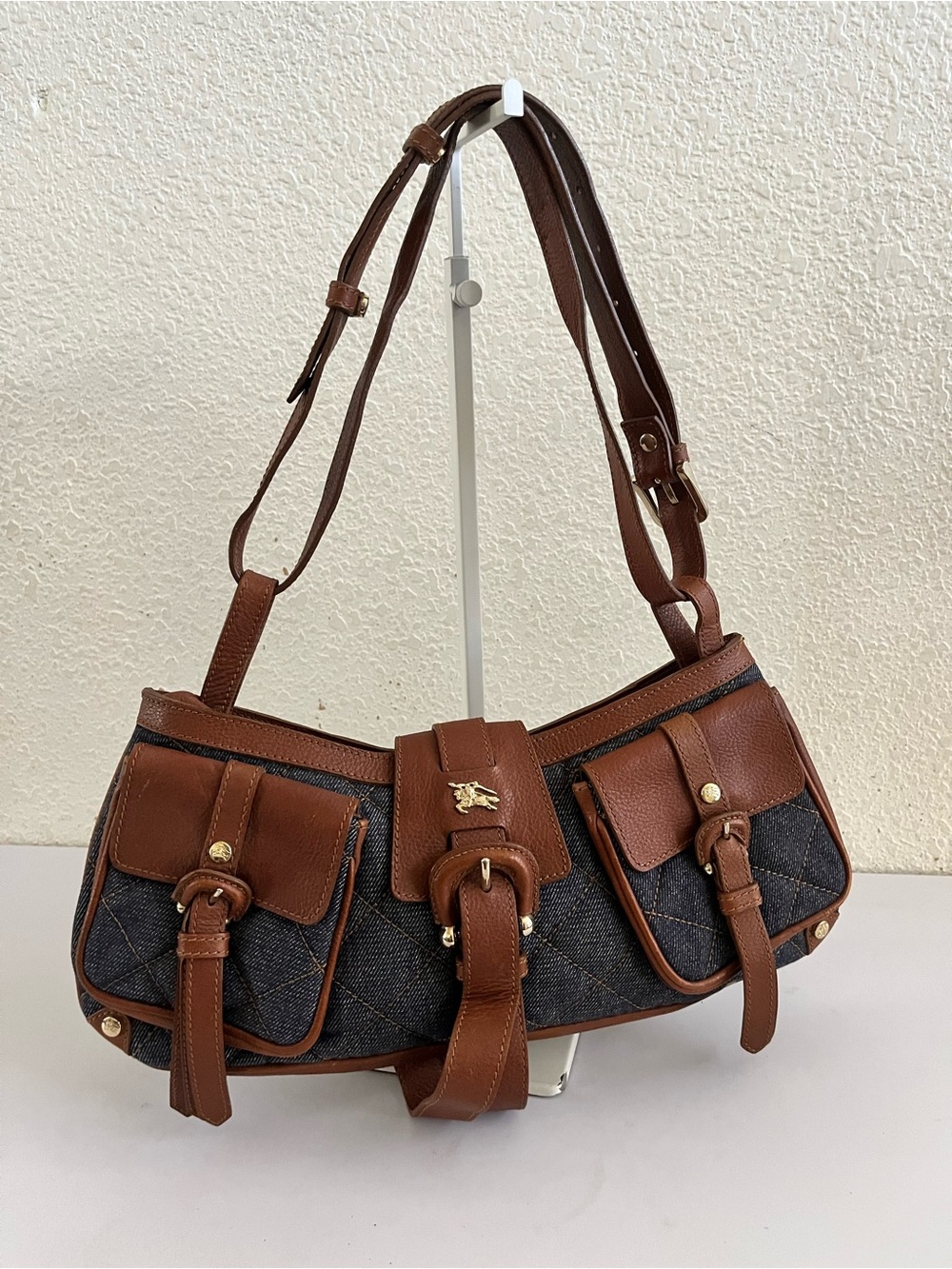 Burberry denim hobo bag